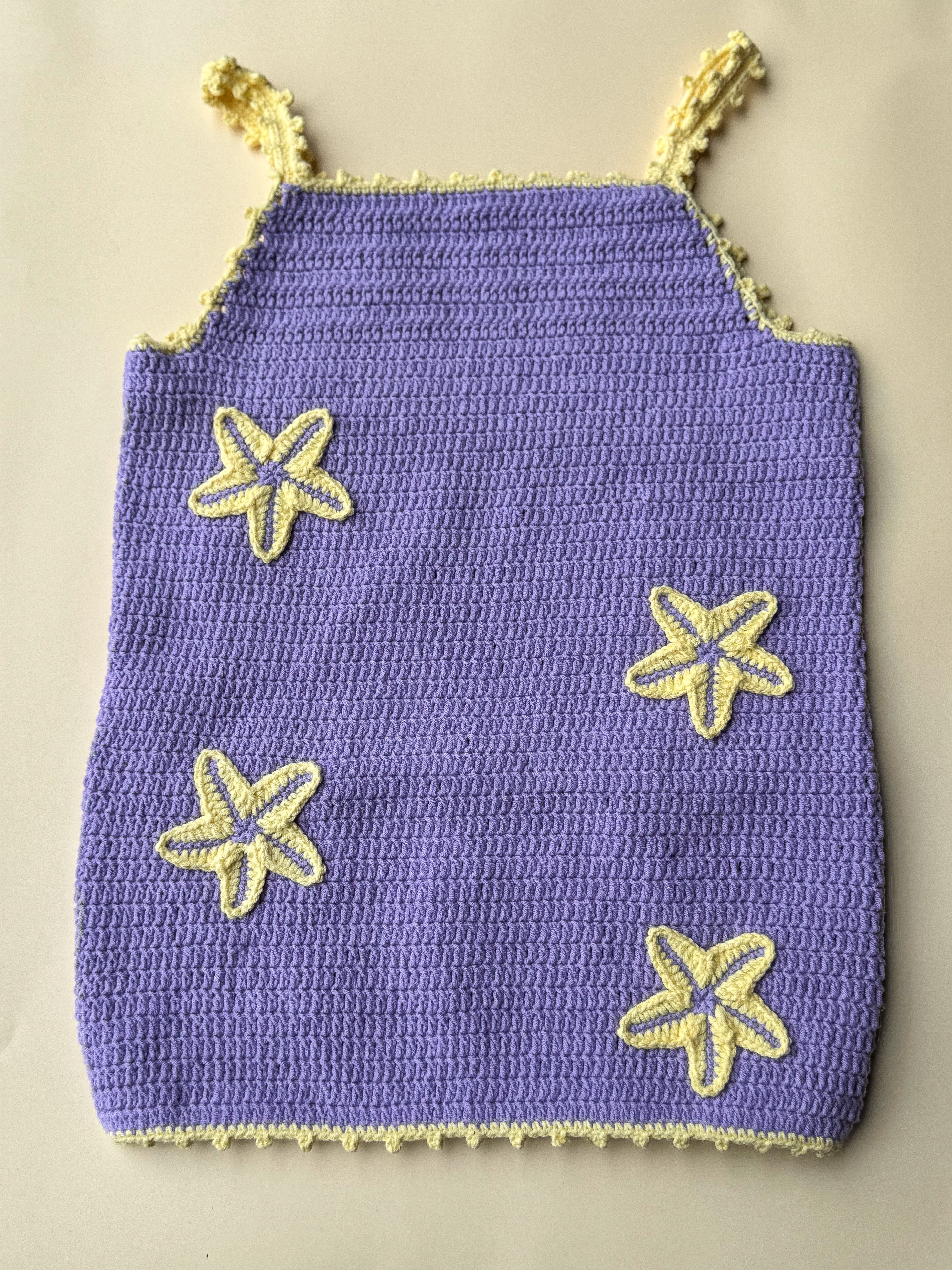 Lavendar & Banana Starfish Handmade Dress