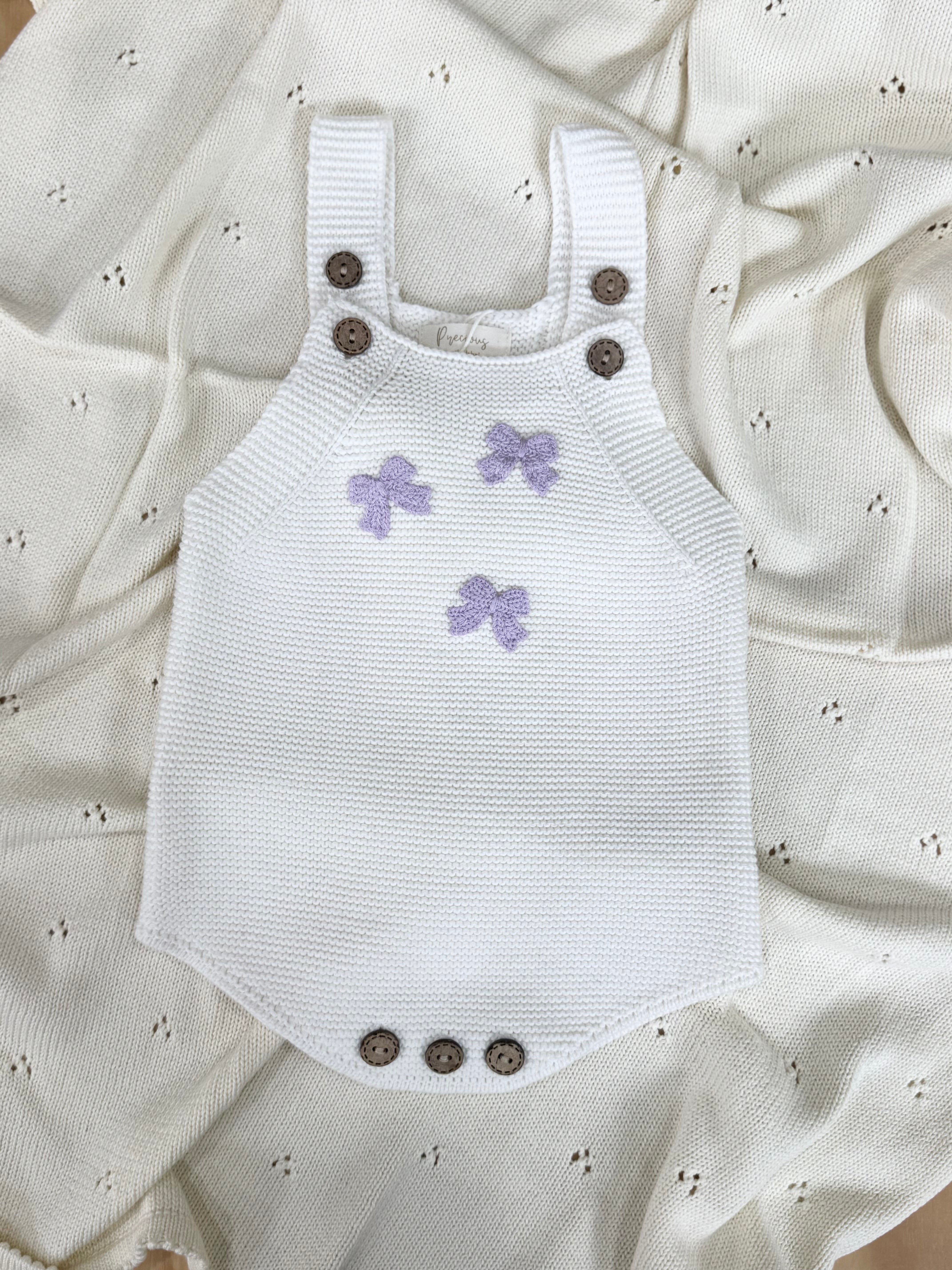 Bow Crochet Romper - Handmade