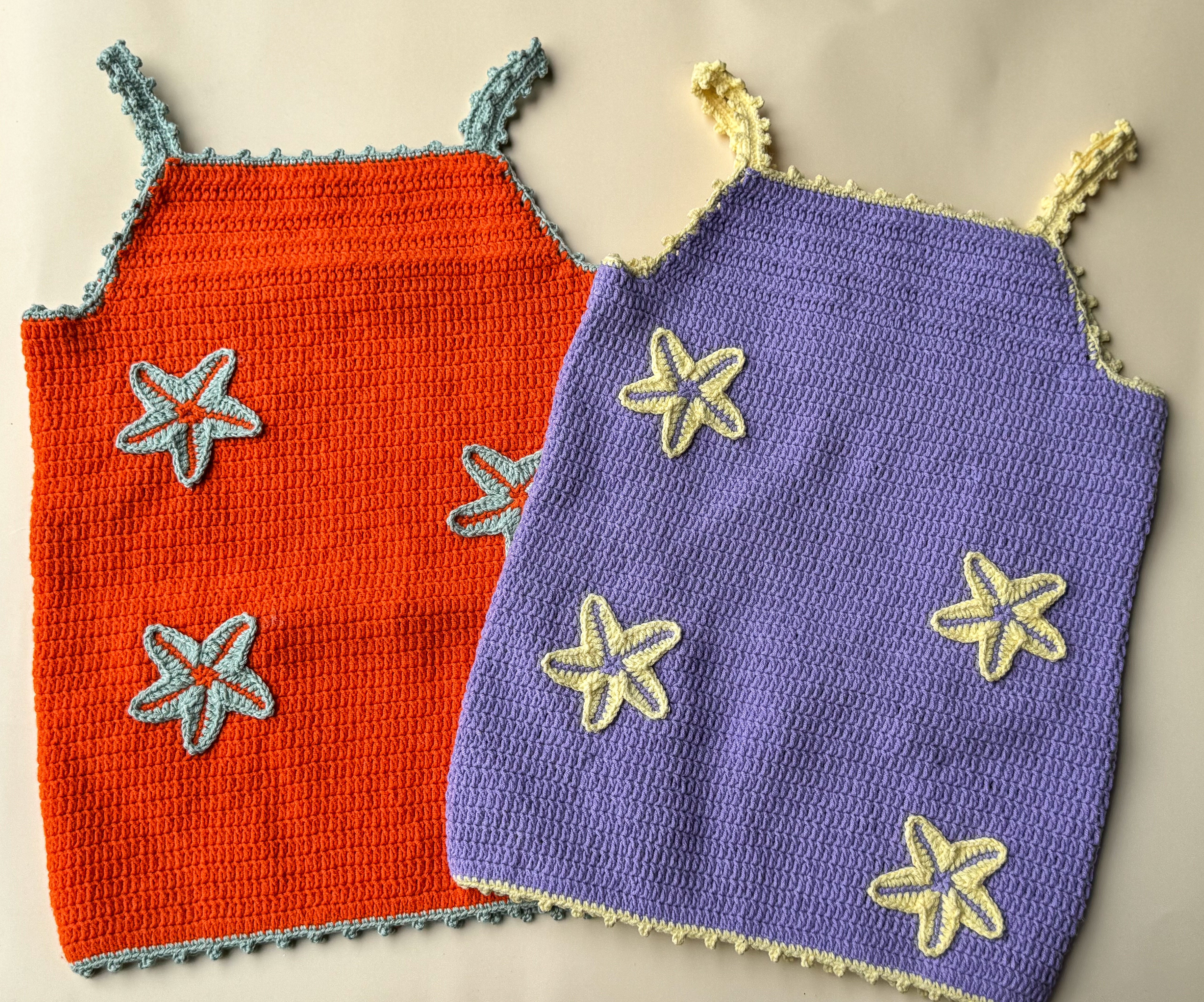 Lavendar & Banana Starfish Handmade Dress