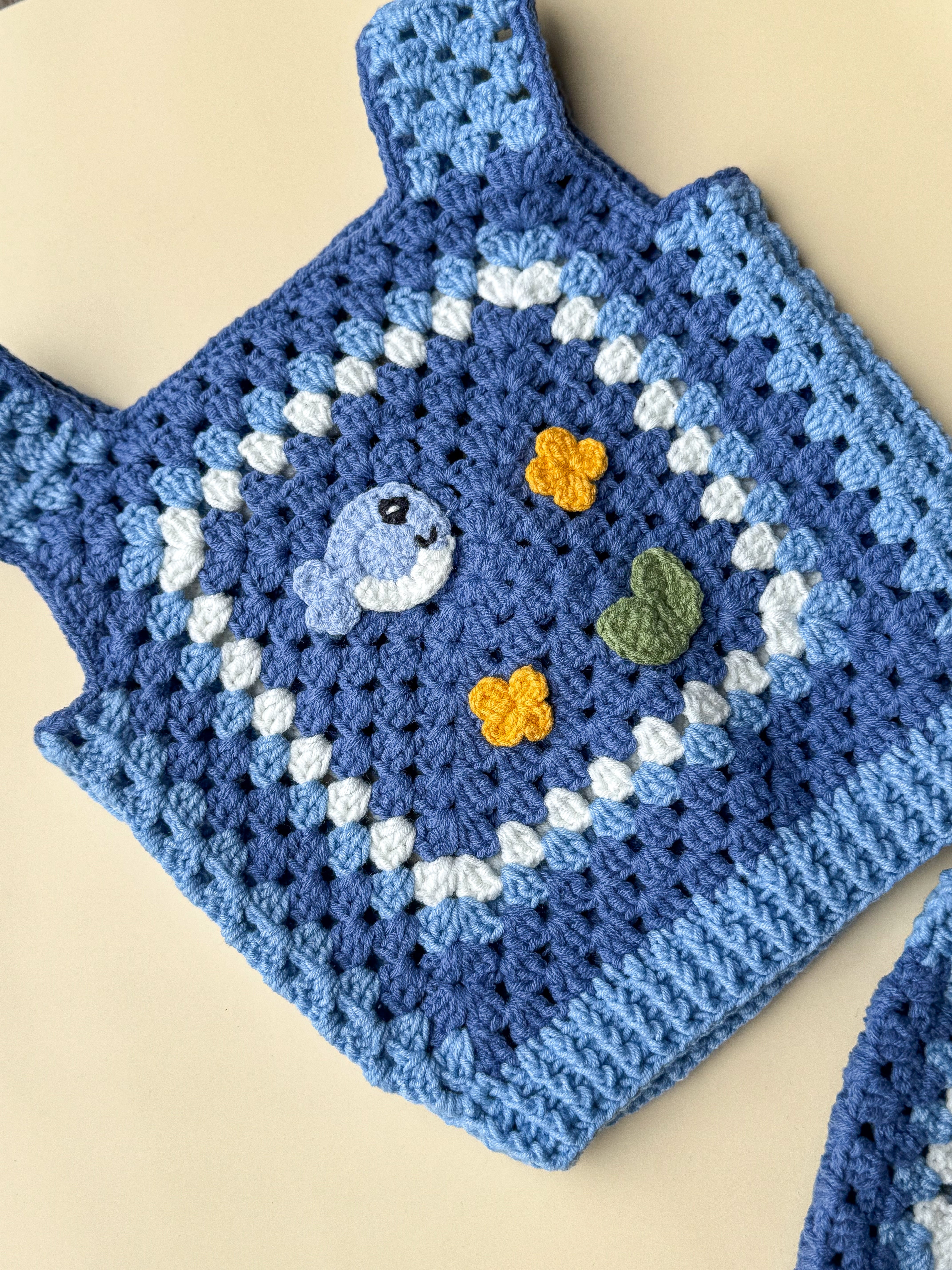 Blue Picnic Crochet Set