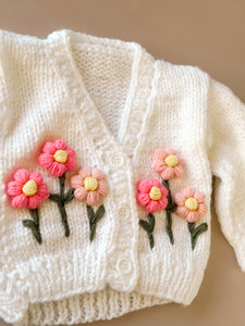 Daisy Cardigan - Pink Bunch Handmade Knit