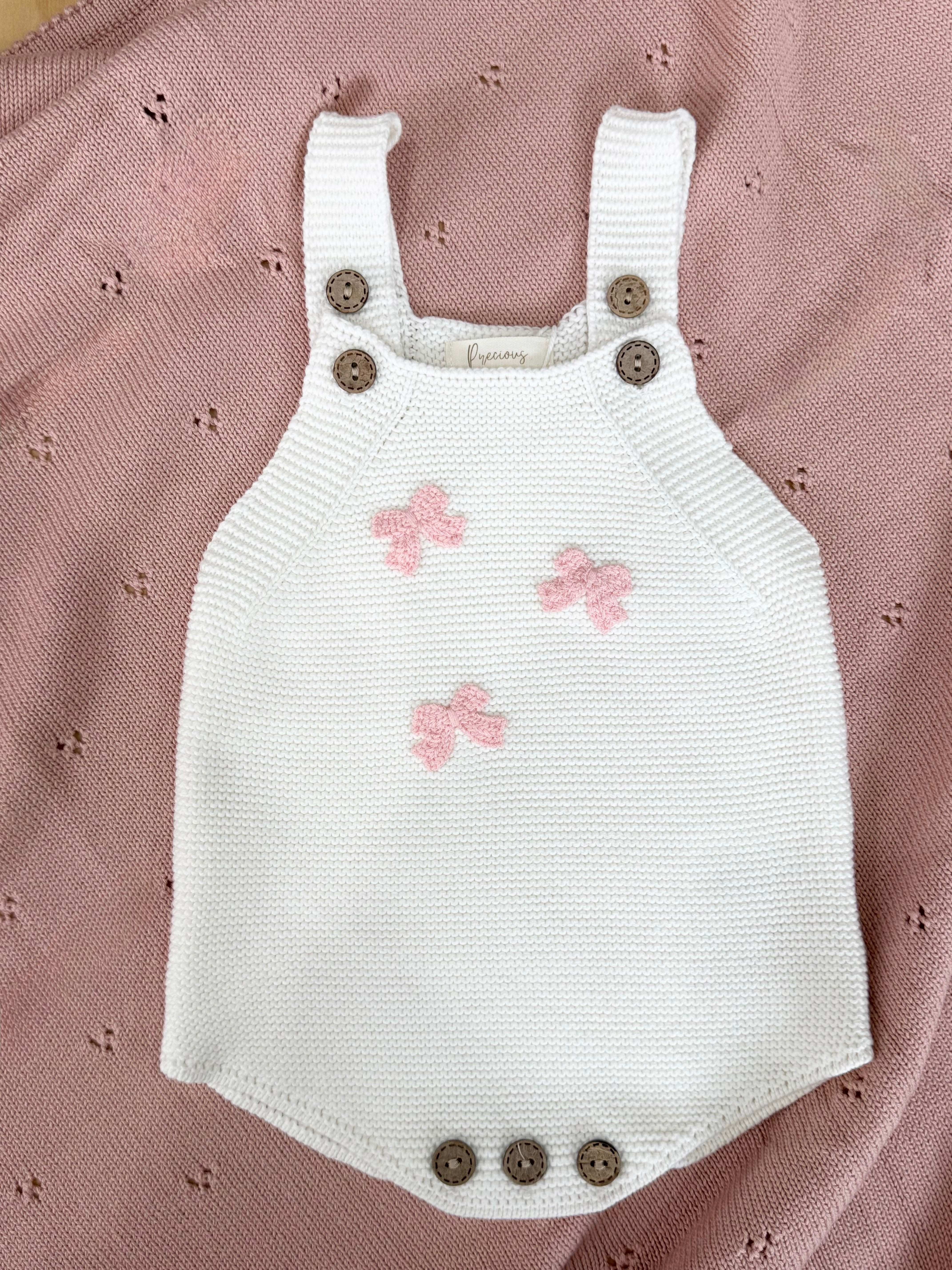 Bow Crochet Romper - Handmade