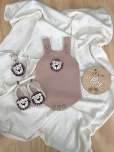 Lion Booties & Dummy Clip Handmade
