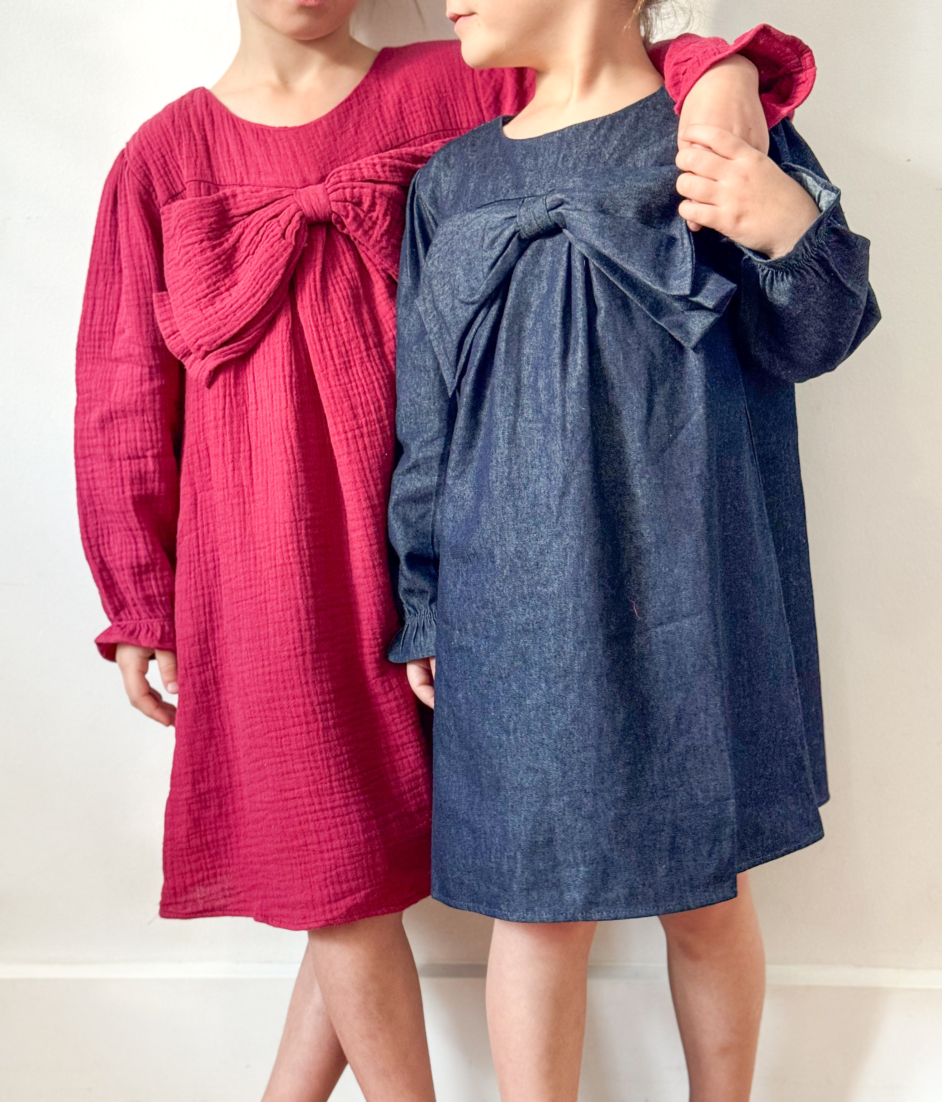 Belle Bow Dress - Denim