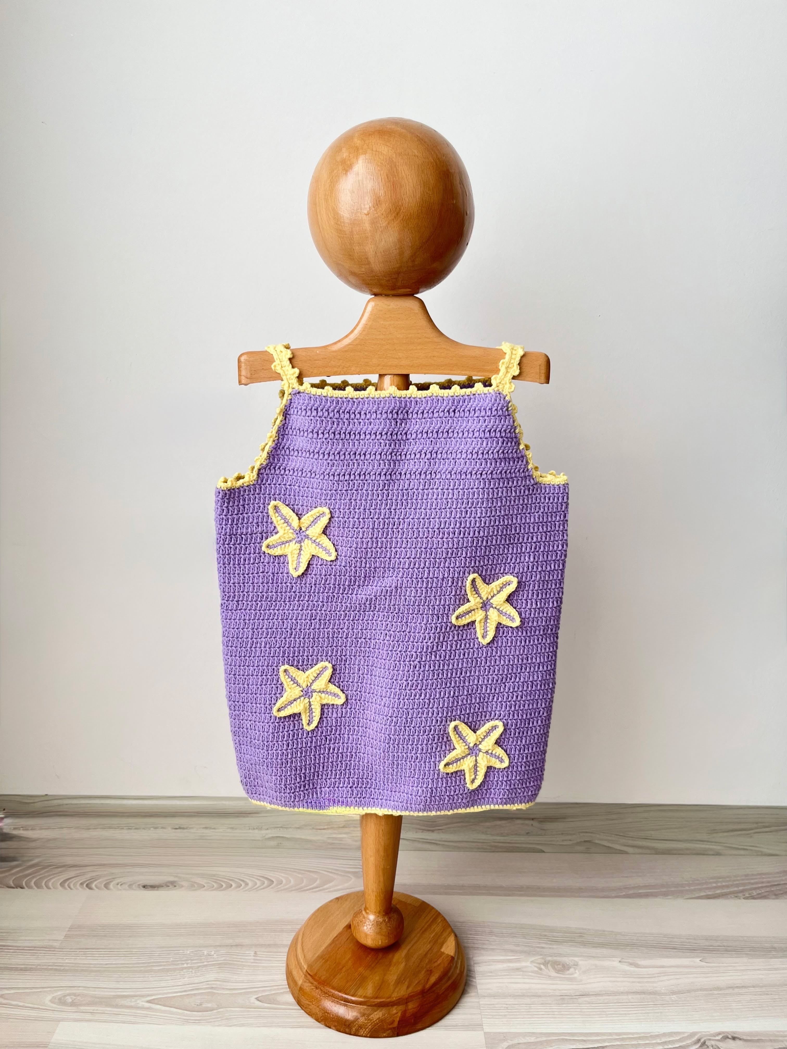 Purple Yellow Starfish Handmade Dress - PreOrder