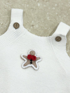 Gingerbread Crochet Romper - Handmade