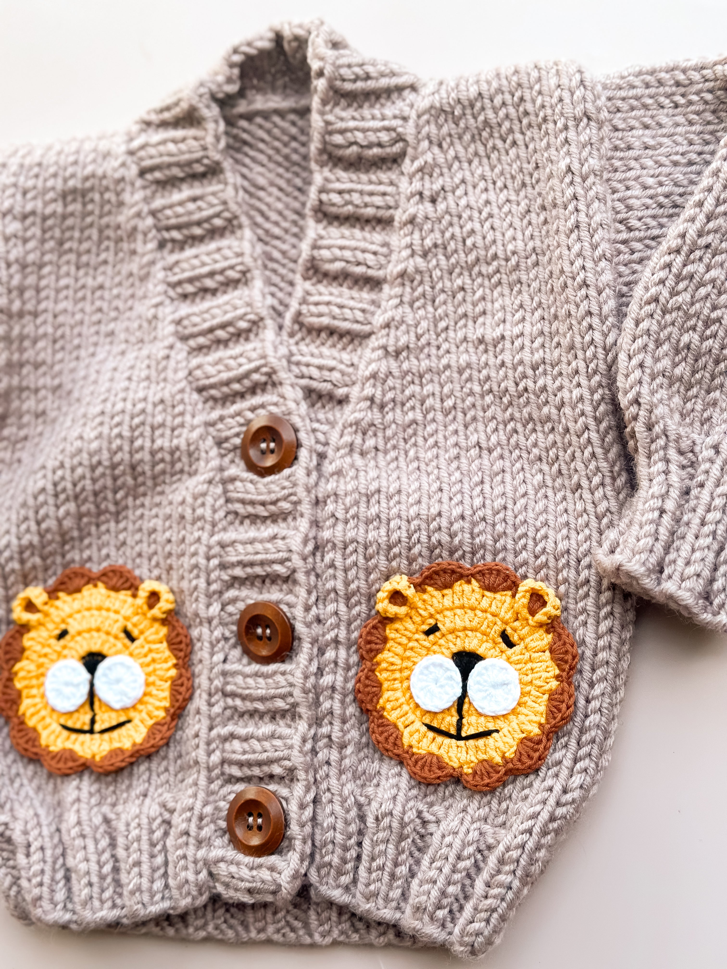 Levi Lion Cardigan - Handmade Knit
