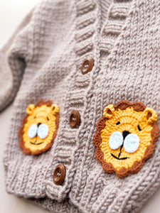 Levi Lion Cardigan - Handmade Knit