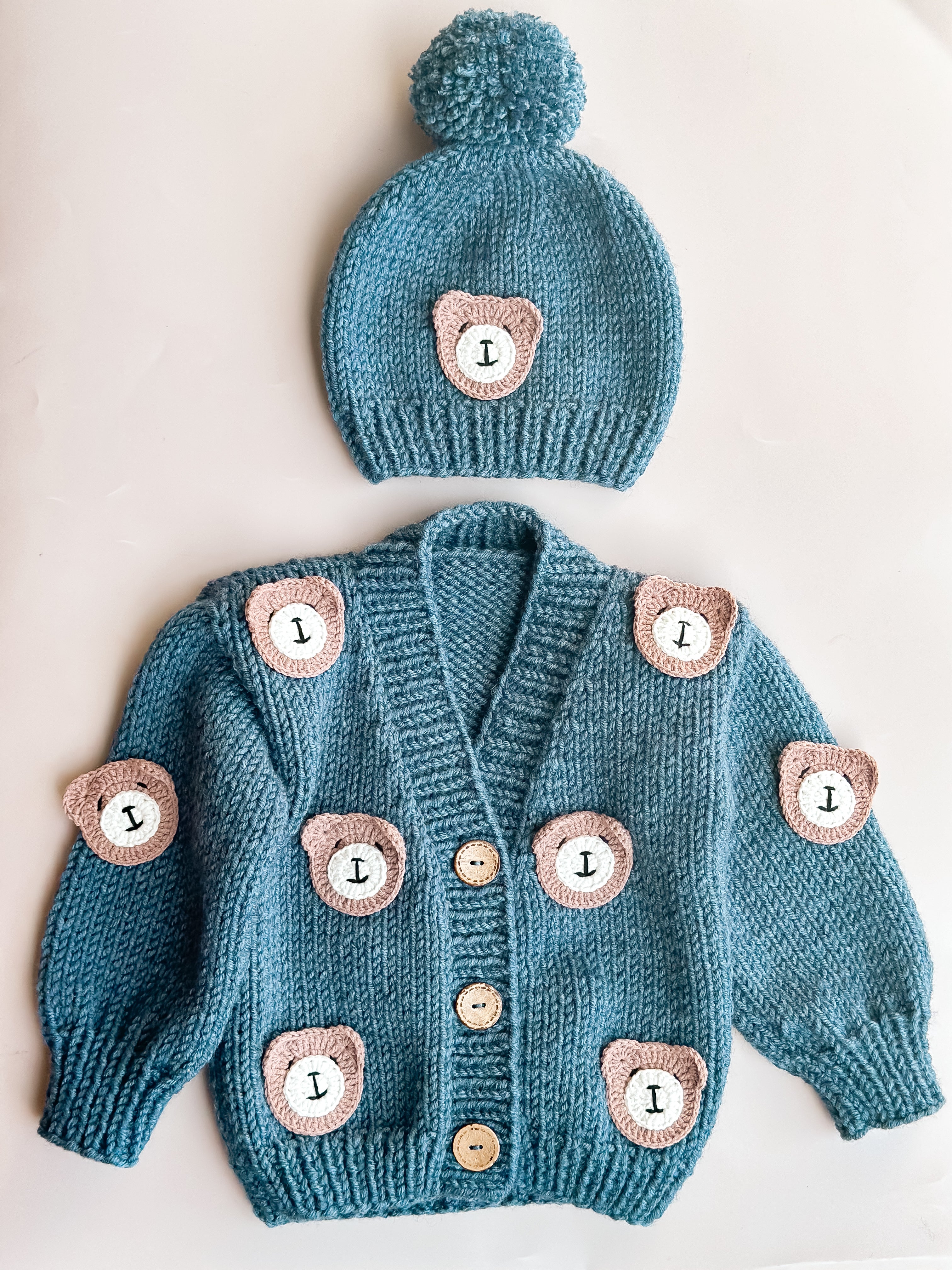 Theodore Bear Cardigan - Handmade Knit
