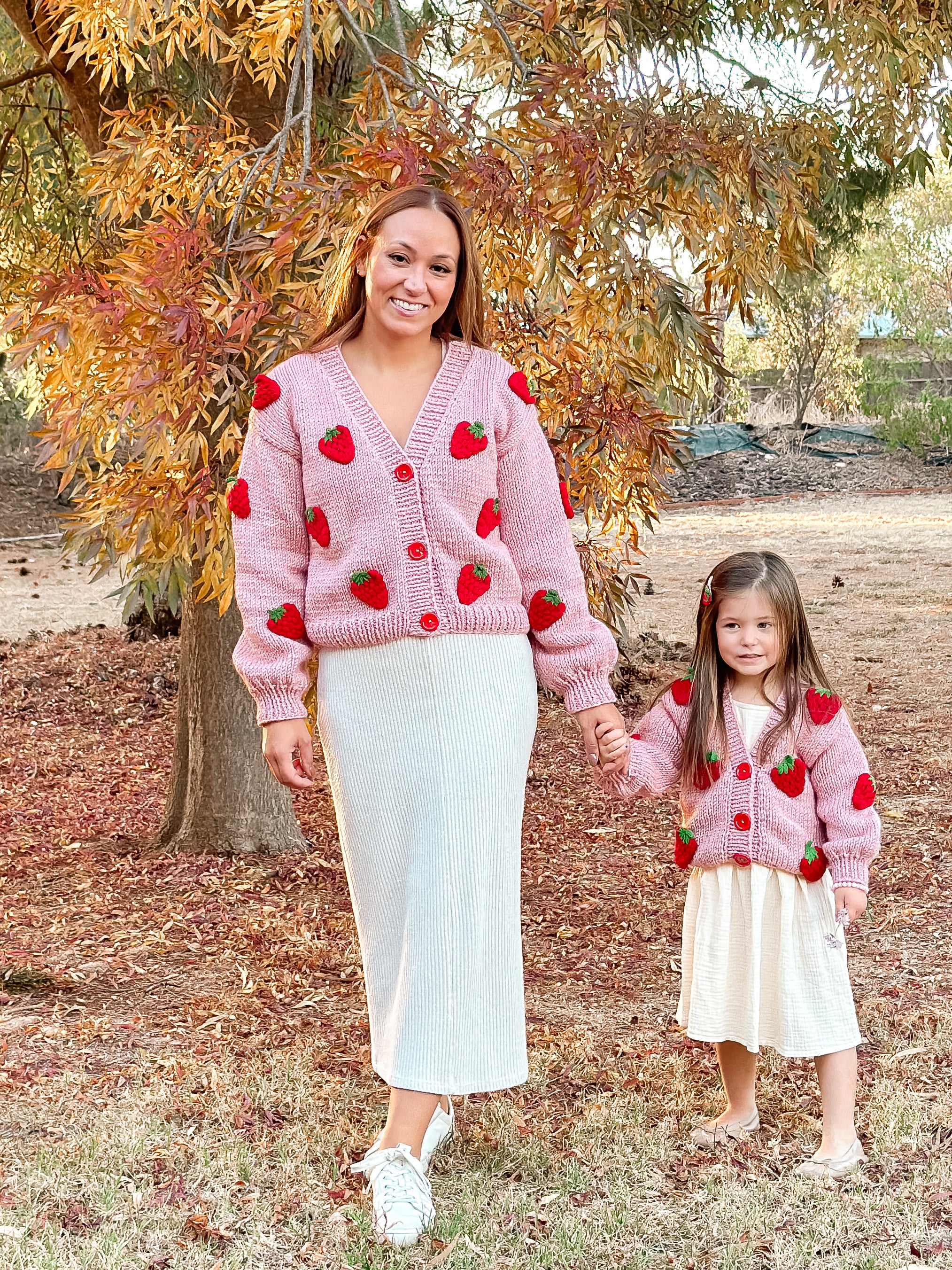 Adult Strawberry Cardigan - Handmade Knit