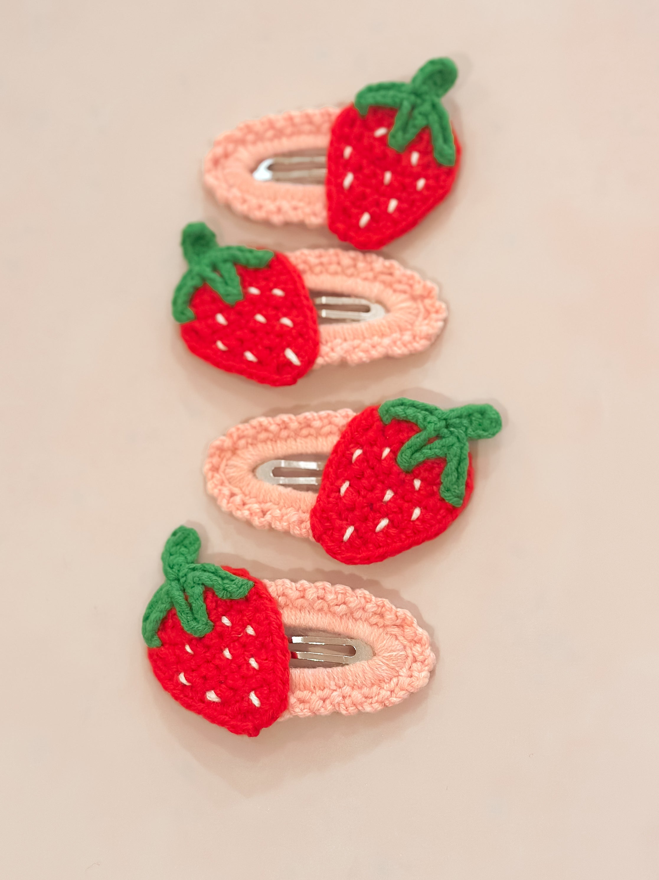 Strawberry Crochet Clip - Handmade