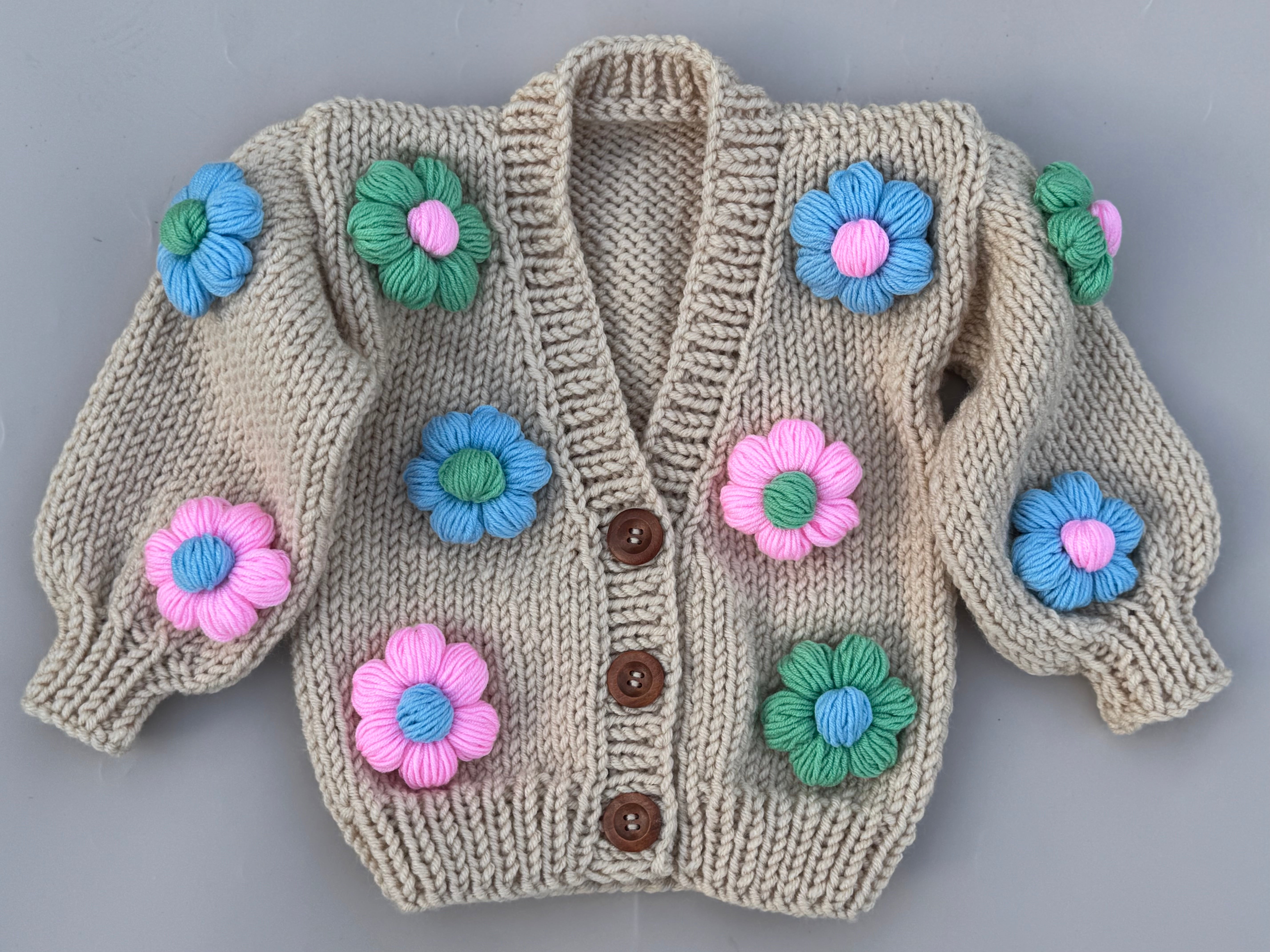 Daisy Cardigan - Brights Handmade Knit