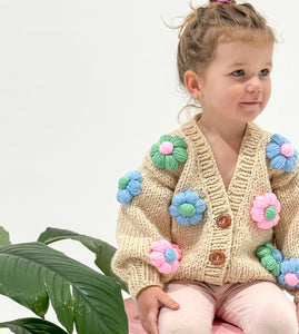 Daisy Cardigan - Brights Handmade Knit