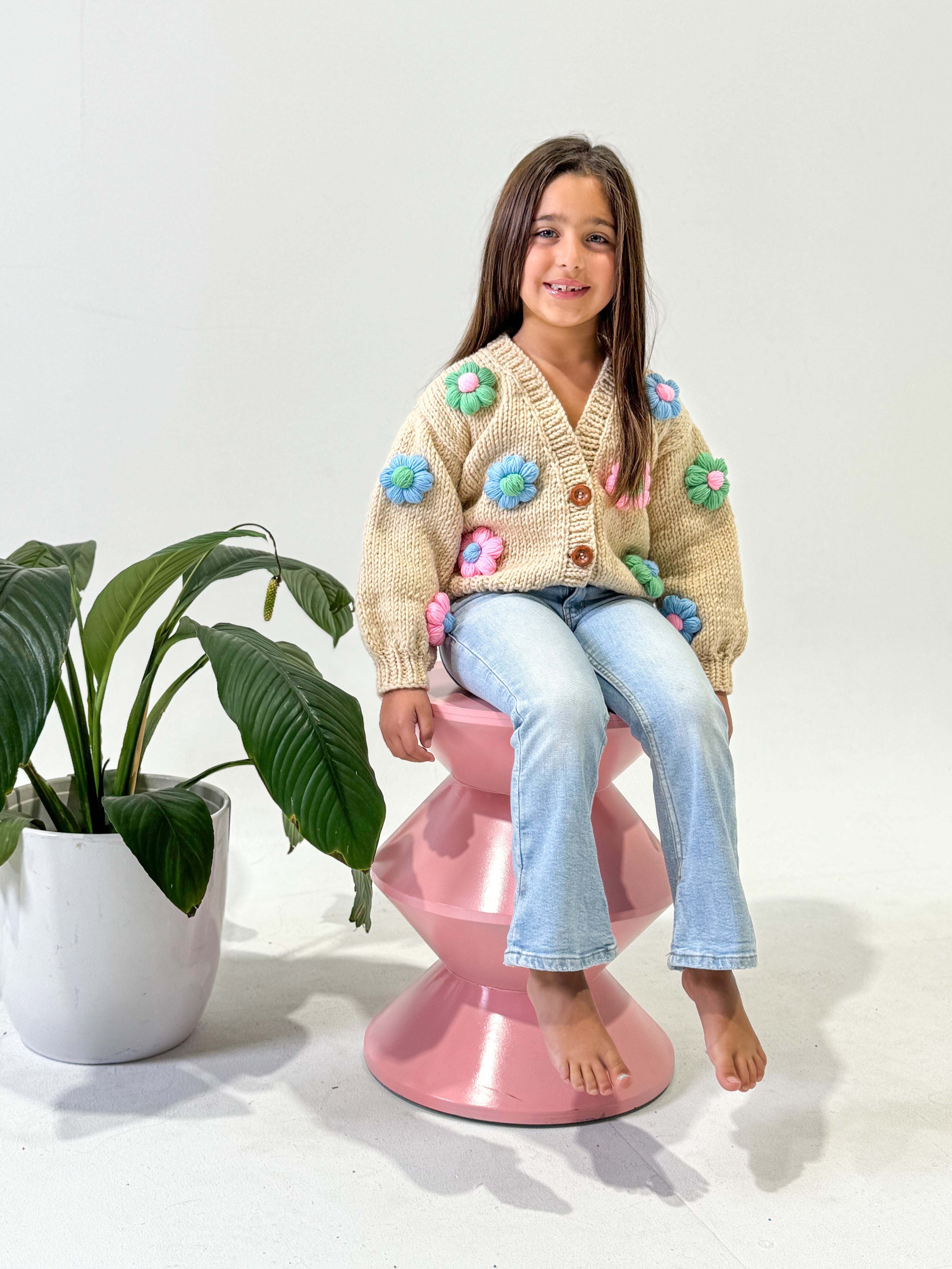 Daisy Cardigan - Brights Handmade Knit