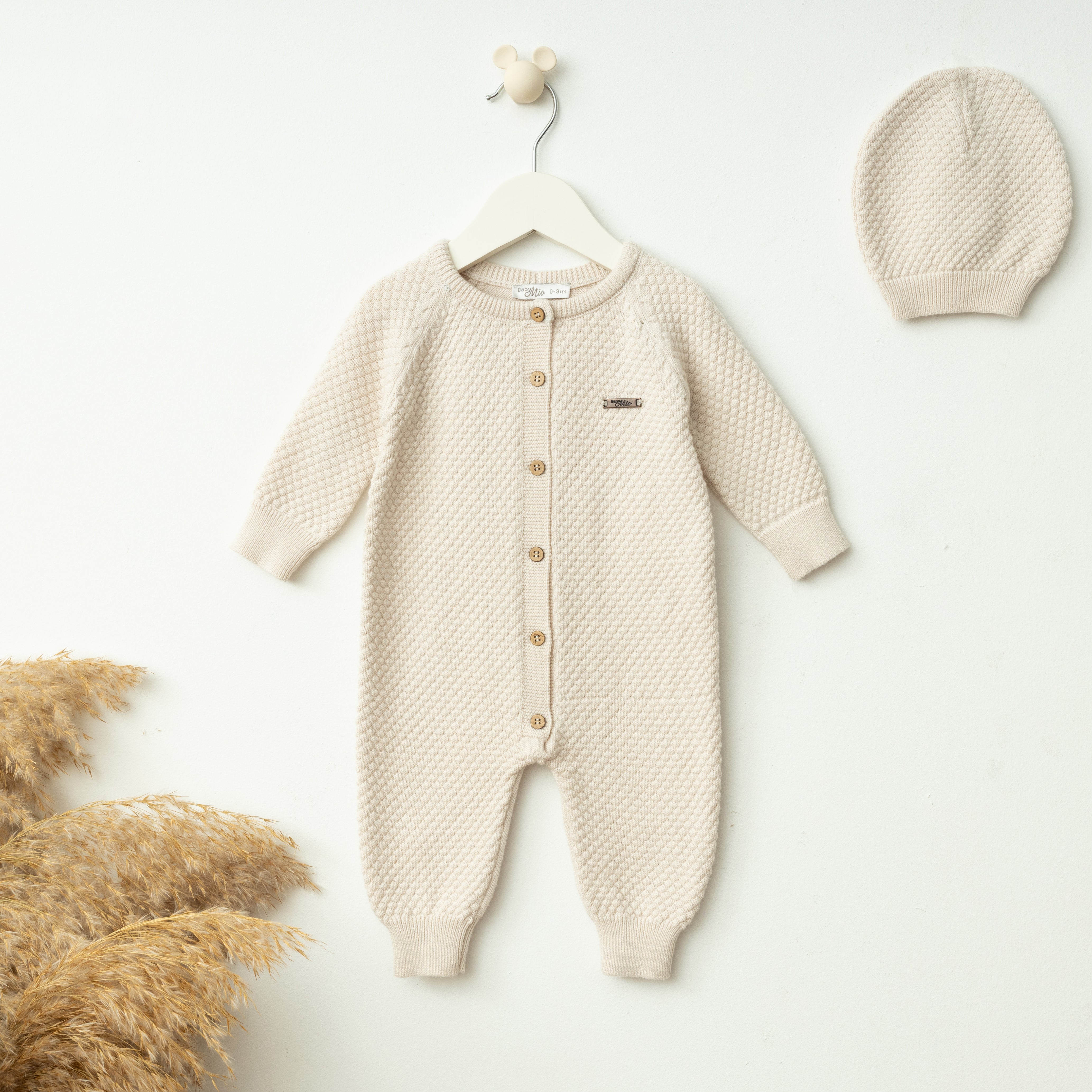 Honeycomb Nude Onesie & Beanie Set