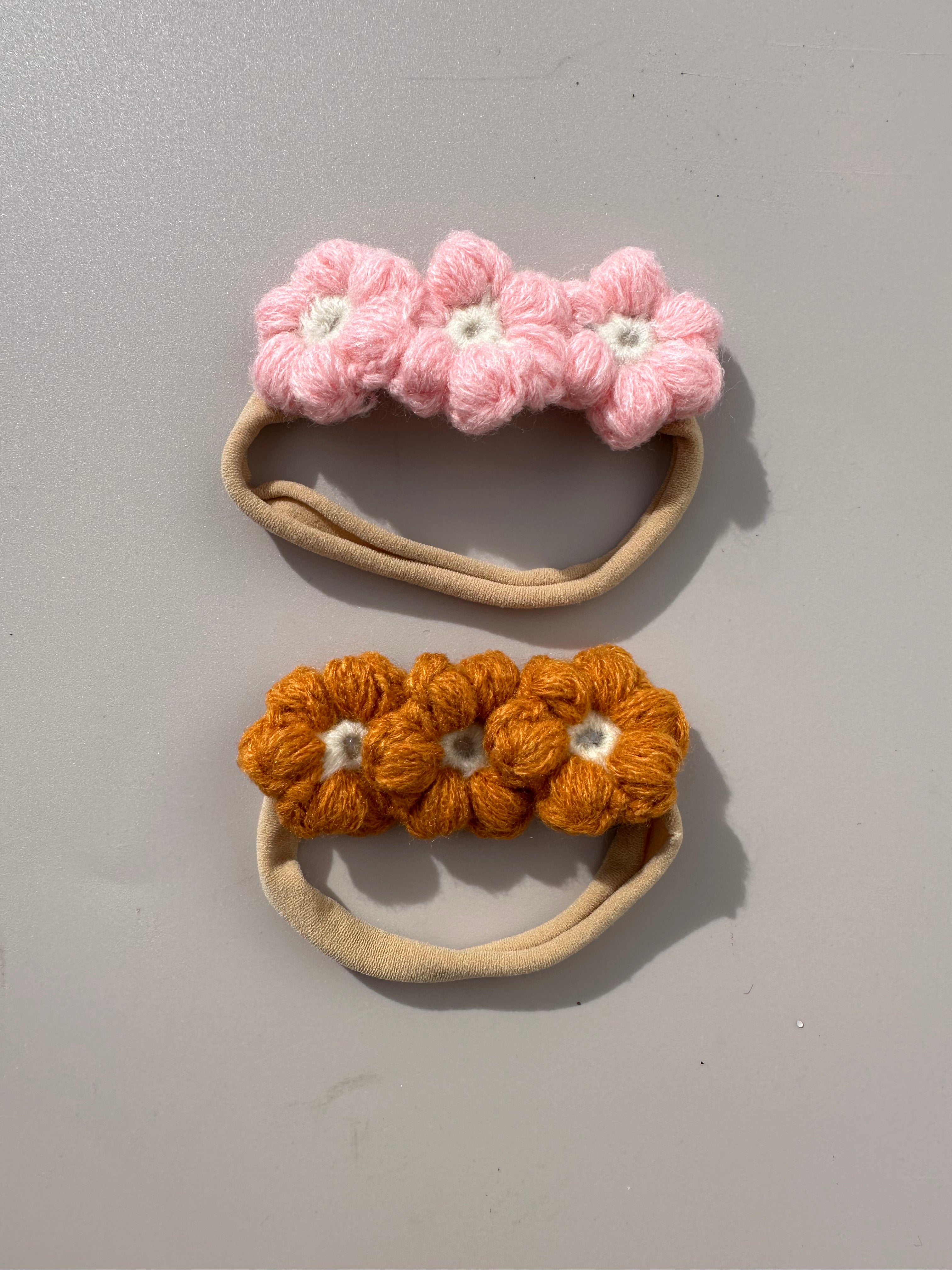 3D Flower Headband Crochet - Handmade