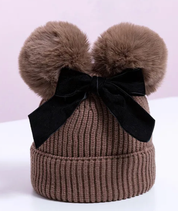 Fluffy Bow Beanie