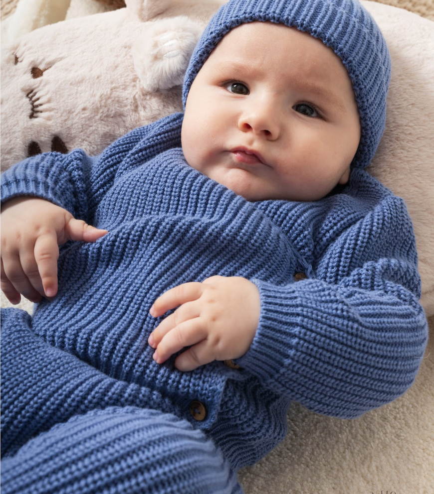 Organic Knit Set Navy 3pcs