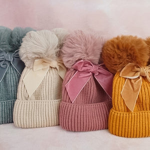 Fluffy Bow Beanie