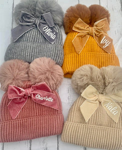 Fluffy Bow Beanie