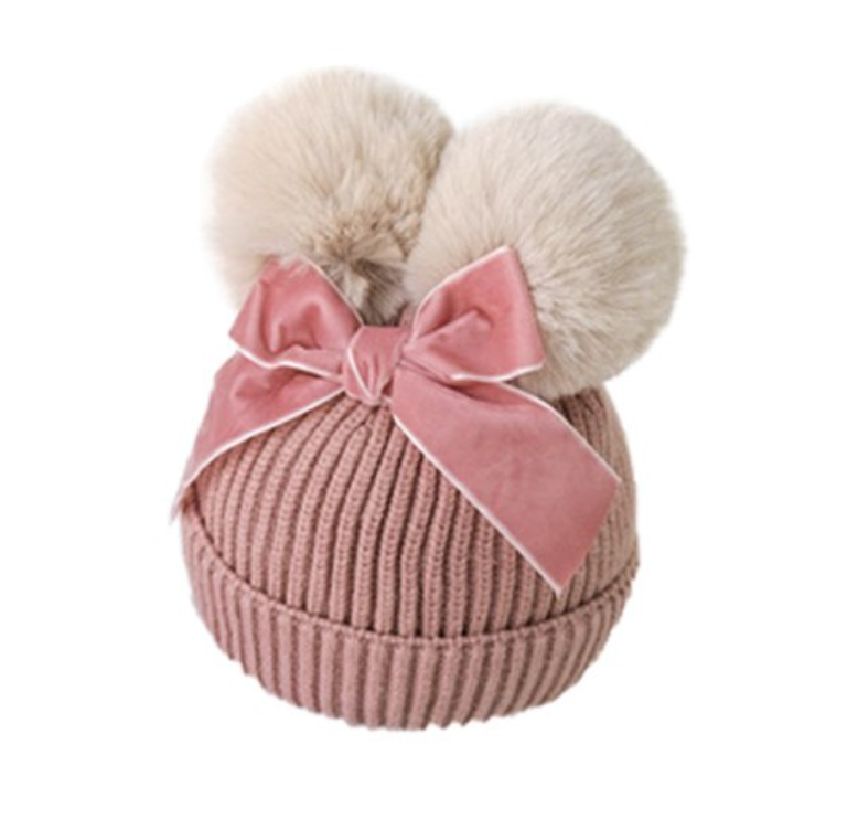 Fluffy Bow Beanie