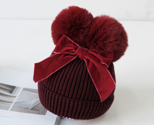 Fluffy Bow Beanie